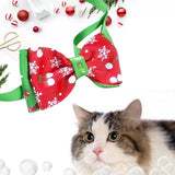 Christmas Dog And Cat Bow Tie Collar