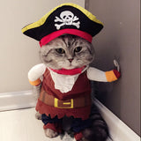 Pet Dog Cat Pirate Costume With Skull And Crossbones Hat